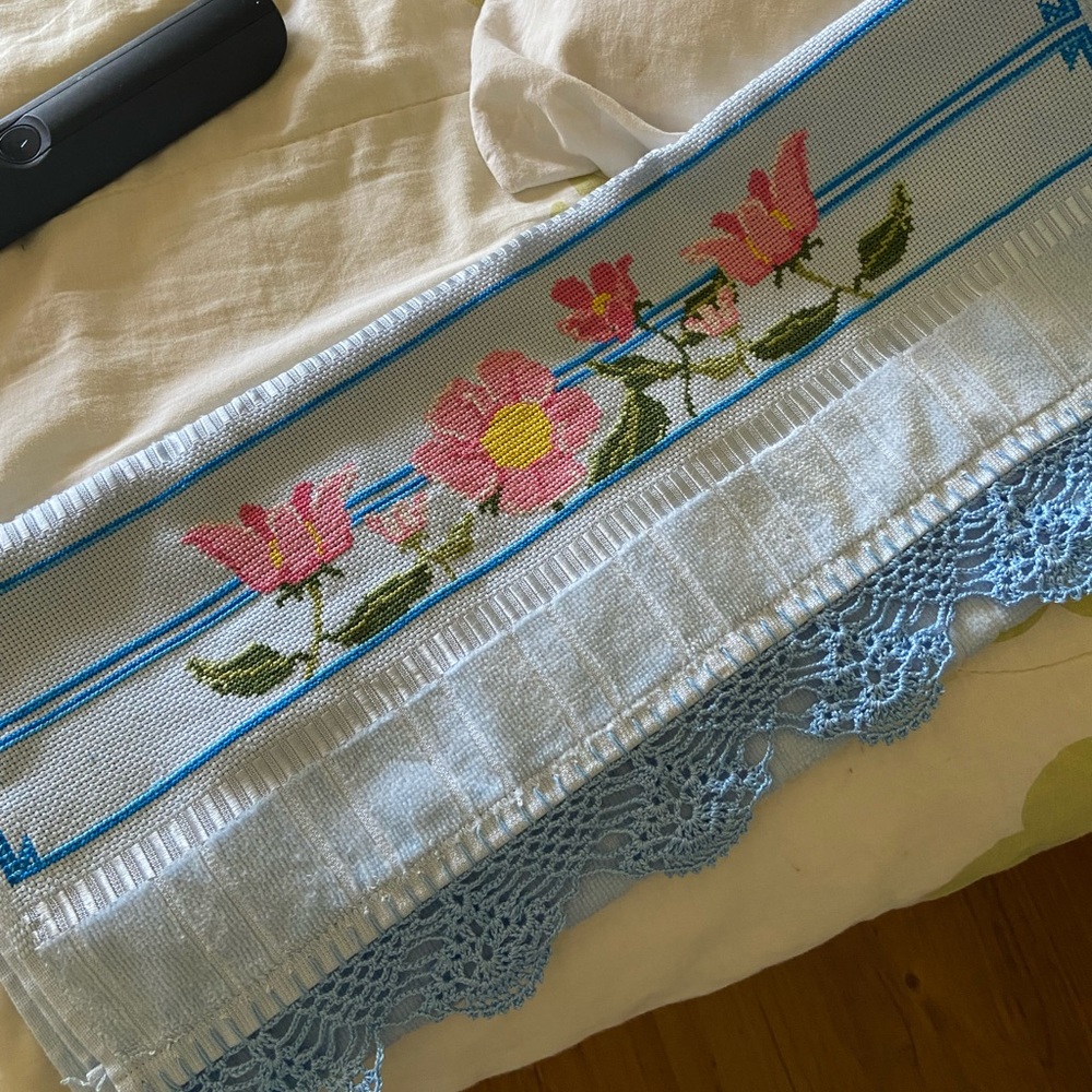Hand embroidered towel